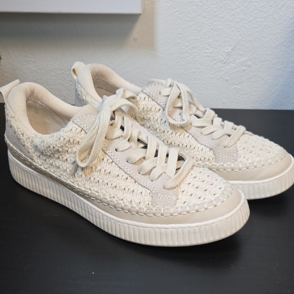 Dolce Vita Cream Textured Sneakers